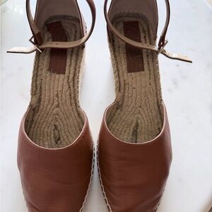 Jimmy Choo Brown Leather Espadrille Sandals